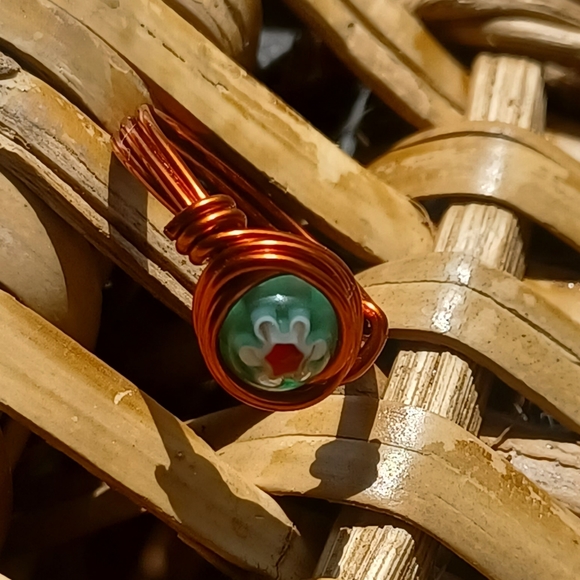 Millefiori Glass Handmade Ring Size 7 - Picture 5 of 5